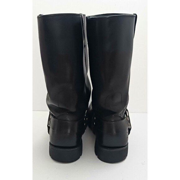 Harley Davidson Hustin 95354 Blk Leather Harness Moto Boot Square Toe  US12 - Picture 8 of 14